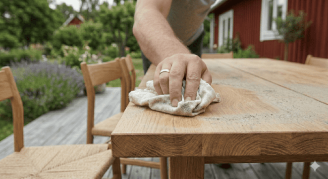 Behandling av ekbord med linoljevax